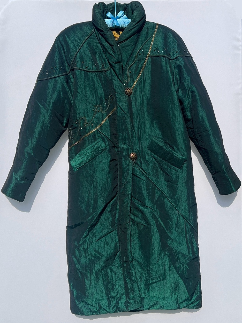Duck Down & Waterfowl Vintage J. Gallery Women's Green Long Puffer Coat Size M